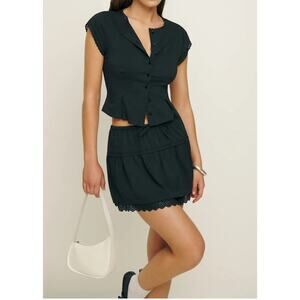 Reformation Black Skirt Set